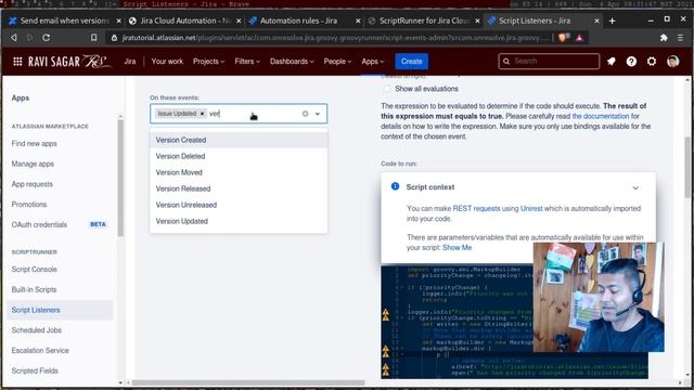 ScriptRunner for Jira Cloud - Listener based on version created and released смотреть онлайн