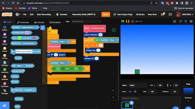 Как сделать Geometry Dash в Scratch? || Часть 2 || GD в Scratch смотреть онлайн