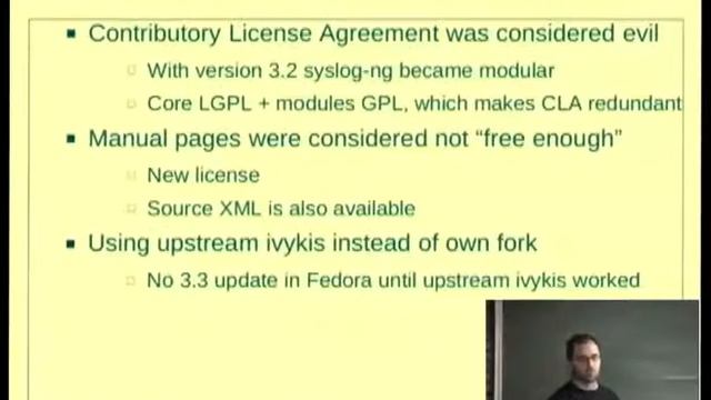 [FOSDEM 2013] Being a good upstream - the syslog-ng PoV смотреть онлайн