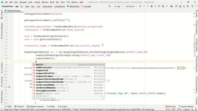 Youtube Clone | Google Sign In Auth Firebase | Android Studio | Part 6 смотреть онлайн