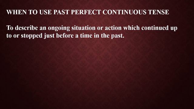 Past Continuous Tense and Past Perfect Continuous Tense смотреть онлайн