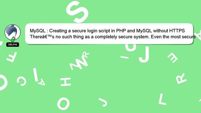 MySQL : Creating a secure login script in PHP and MySQL without HTTPS смотреть онлайн