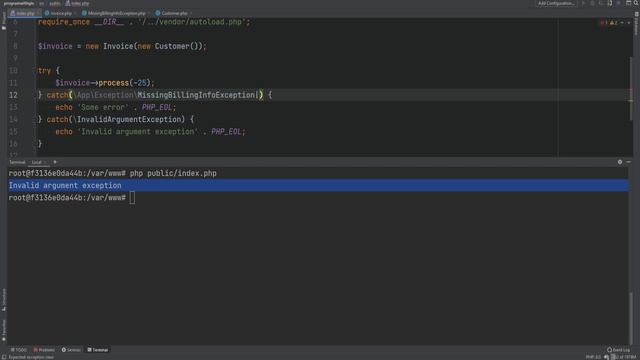 54 OOP Error Handling In PHP - Exceptions & Try Catch Finally Blocks - Full PHP 8 Tutorial смотреть онлайн