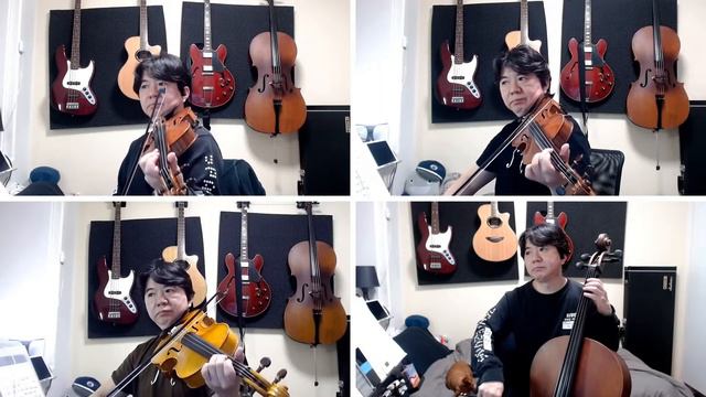 【ひとりカルテット】ドヴォルザーク スラブ舞曲第8番 弦楽四重奏 смотреть онлайн