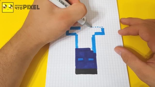 ВАУ! СТИВ ИЗ МАЙНКРАФТ ПО КЛЕТОЧКАМ (minecraft/stiw)PIXEL ART смотреть онлайн