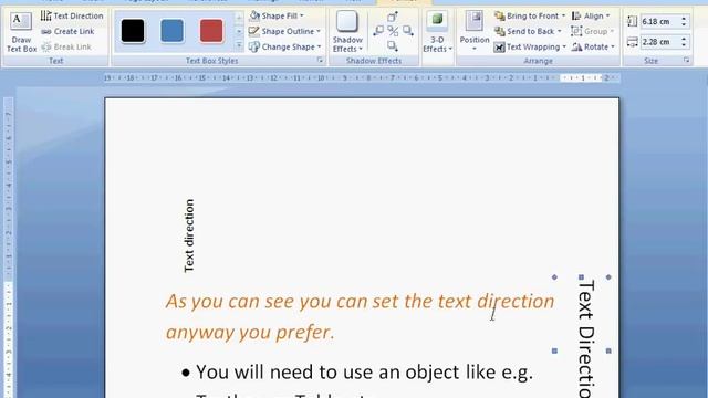Change Text Direction in Word 2007/2010 смотреть онлайн