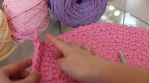 Корзинка крючком из трикотажной пряжи Silena. Вязание #KVK