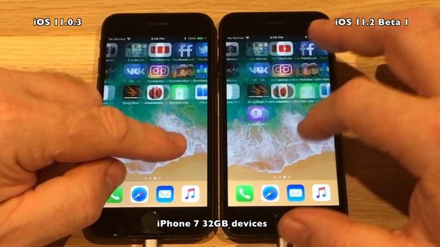 iPhone 7 : iOS 11.2 Beta 1 vs iOS 11.0.3 Speed Test with Benchmark Result Build 15C5092b смотреть онлайн