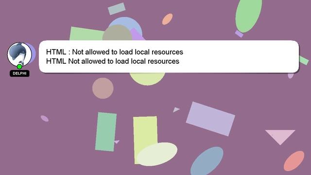 HTML : Not allowed to load local resources смотреть онлайн