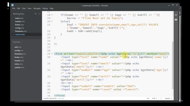 CRUD Application Using PHP and Mysql - Part 7 - Updating Data into Database смотреть онлайн