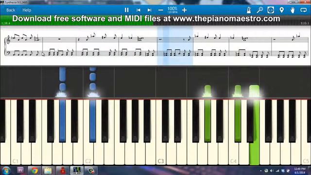 The Reason - Hoobastank -- piano lesson with Synthesia смотреть онлайн