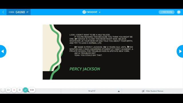 Week 8, Direct Instruction 1 Point of View Nearpod Lesson (Teacher Led) смотреть онлайн