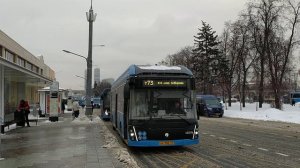 Электробус ЛиАЗ-6274 остановка ВДНХ (Главный вход) (Москва) 20.01.2024