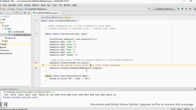 JAVA 8 METHOD REFERENCE DEMO смотреть онлайн