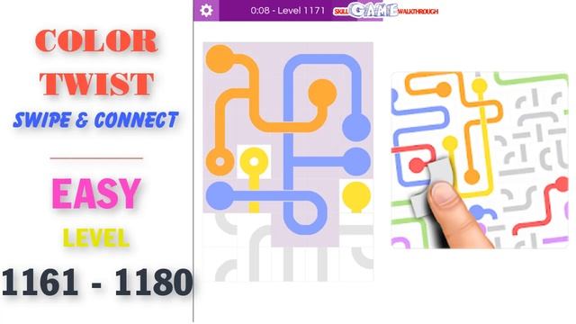 Color Twist Swipe & Connect | EASY | Level 1161 - 1180 Walkthrough | SkillGameWalkthrough смотреть онлайн