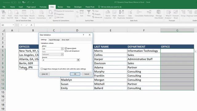 Dynamic Drop Down Menus in Excel with Data Validation смотреть онлайн