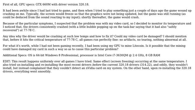 nVidia drivers crash on low temperatures смотреть онлайн