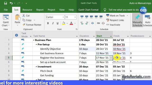 Learn About Manually Schedule vs Auto Schedule In Microsoft Project 2016 смотреть онлайн