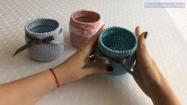 Что связать из остатков пряжи (Банки для декора) смотреть онлайн