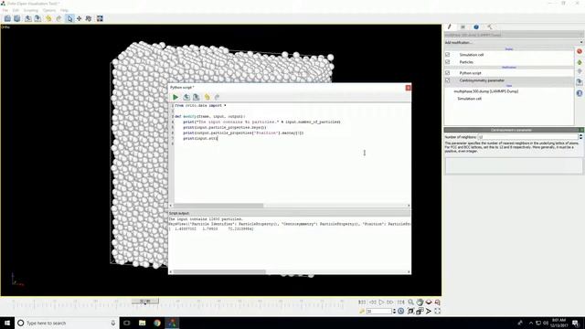 Python Script Modifier in OVITO смотреть онлайн