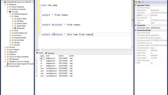 How to remove Duplicate row | Sql Database смотреть онлайн