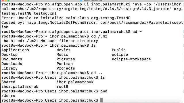 Where to find jcommander directory with Terminal on MacOS смотреть онлайн