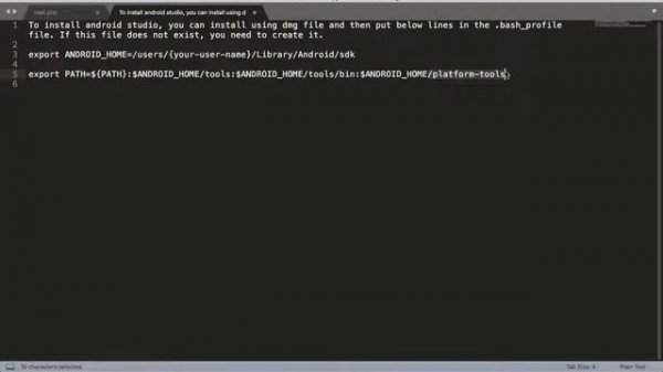 How to install android studio | android sdk and platform tools and ANDROID_HOME in mac