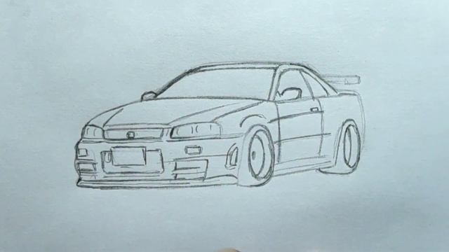 How to draw a NISSAN SKYLINE GTR R34 2002 / drawing 3d car / coloring nissan GT-R R 34 nismo 1998 # смотреть онлайн