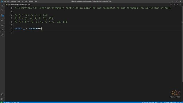 Lodash Ejercicio: 59 Crear Arreglo desde Unión de Elementos de Dos Arreglos con la Función union() смотреть онлайн