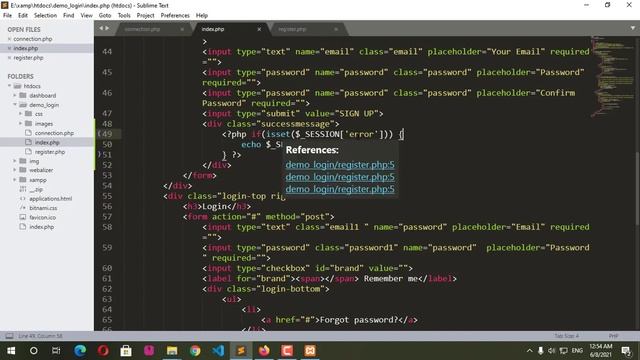 Create a Login and Registration page using PHP, HTML & MySQL tutorial in Hindi #4 смотреть онлайн