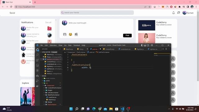 React Full-Stack Social media App Tutorial -- React JS Node JS MongoDB Redux and More. смотреть онлайн
