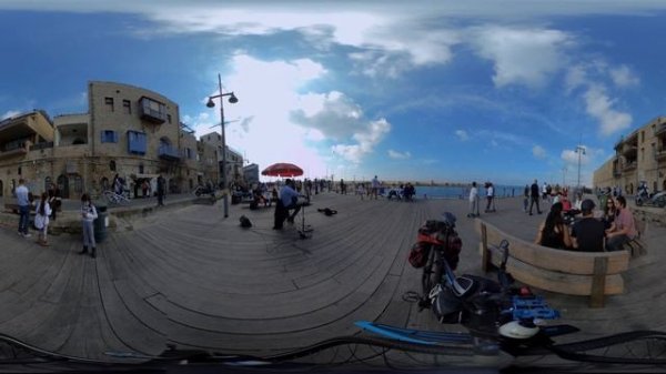 VR Model Virtual Reality 360 Video street view.VR immersive street travel virtual experience.