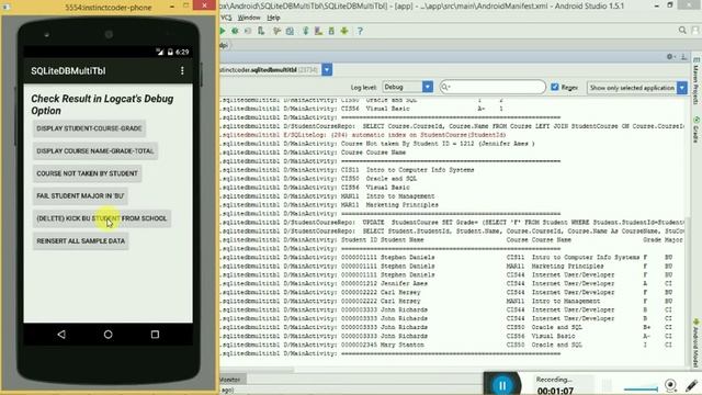 Android Studio SQLite Database Multiple Tables смотреть онлайн