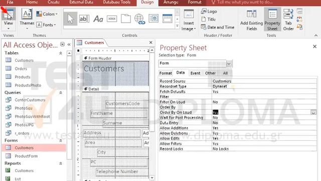 Sort the Customers form using the field Surname in Ascending order. Make sure that this sorting... смотреть онлайн