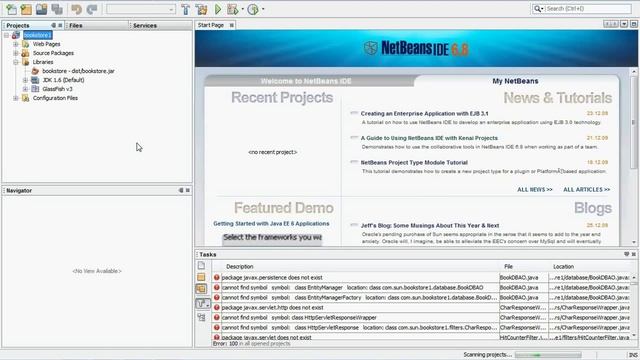 Deploying JEE application on Glassfish v3 using netbeans 6.8 смотреть онлайн