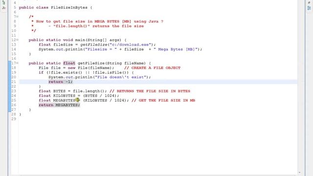 HOW TO GET FILE SIZE IN MEGA BYTES MB USING JAVA смотреть онлайн