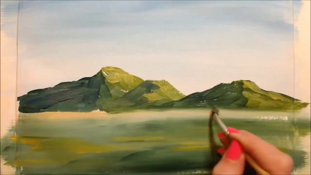 Как нарисовать горы гуашью смотреть онлайн