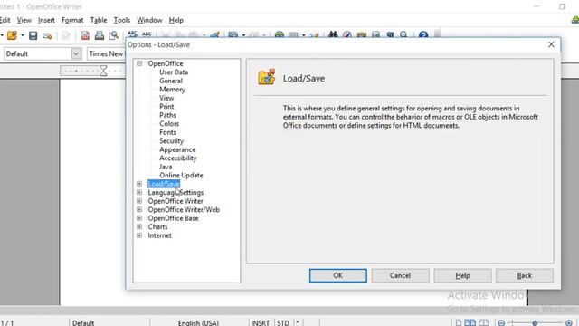 Open Office Writer Options in Tools Menu смотреть онлайн