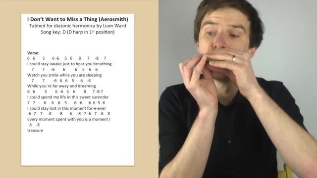 I Don't Want To Miss A Thing (Aerosmith) diatonic harmonica lesson - 90s week! смотреть онлайн