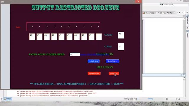 output restricted dequeue GUI in JAVA смотреть онлайн