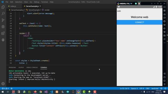 PART 2: React-native, connecting to Node.js web server смотреть онлайн