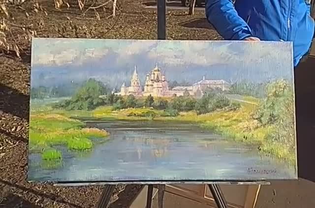 109. Вид на Можайский Лужецкий Ферапонтов монастырь 35х65, х.м., 2023 смотреть онлайн