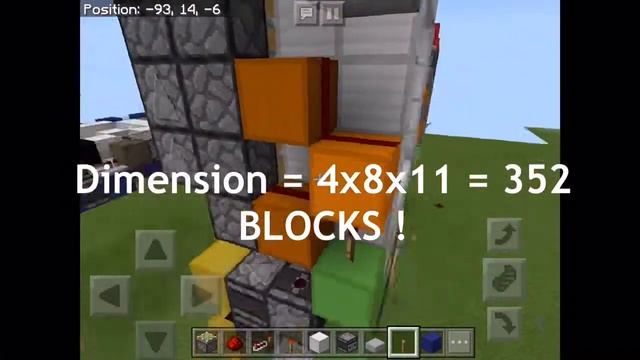 MCPE 1.11.4 , Tiny 4x4 Piston Door (4x8x11=352 Blocks) (works in 1.12) смотреть онлайн