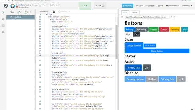 Using Bootstrap 4: Part 3: Buttons смотреть онлайн
