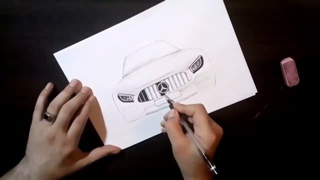 How to draw step by step Mercedes AMG GT C Roadster