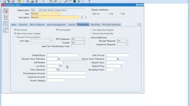 Define Item Template and Inventory Item in Oracle R12 смотреть онлайн