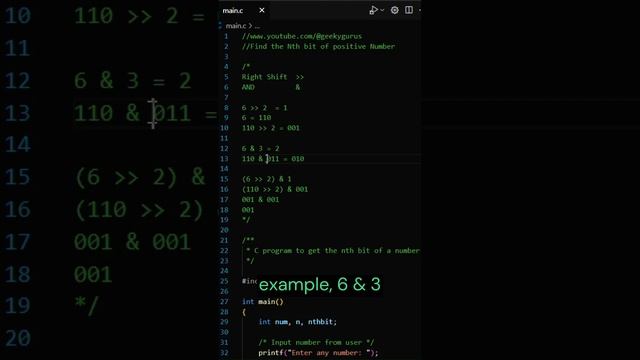 Find the Nth Bit of a number #programming #C #c_programming #coding #bitwiseoperators #bitwise смотреть онлайн