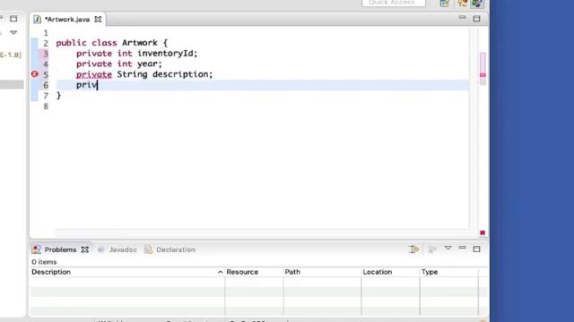 Create a Java class in Eclipse in under 1 minute - Artwork Class - Getters and Setters смотреть онлайн