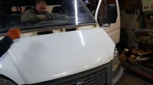 Установка лобового стекла на газель.