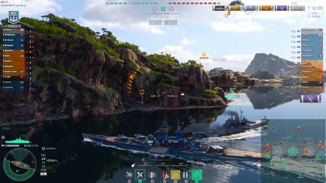 Battleship Bourgogne: 17 Citadel hits on map Loop - World of Warships смотреть онлайн